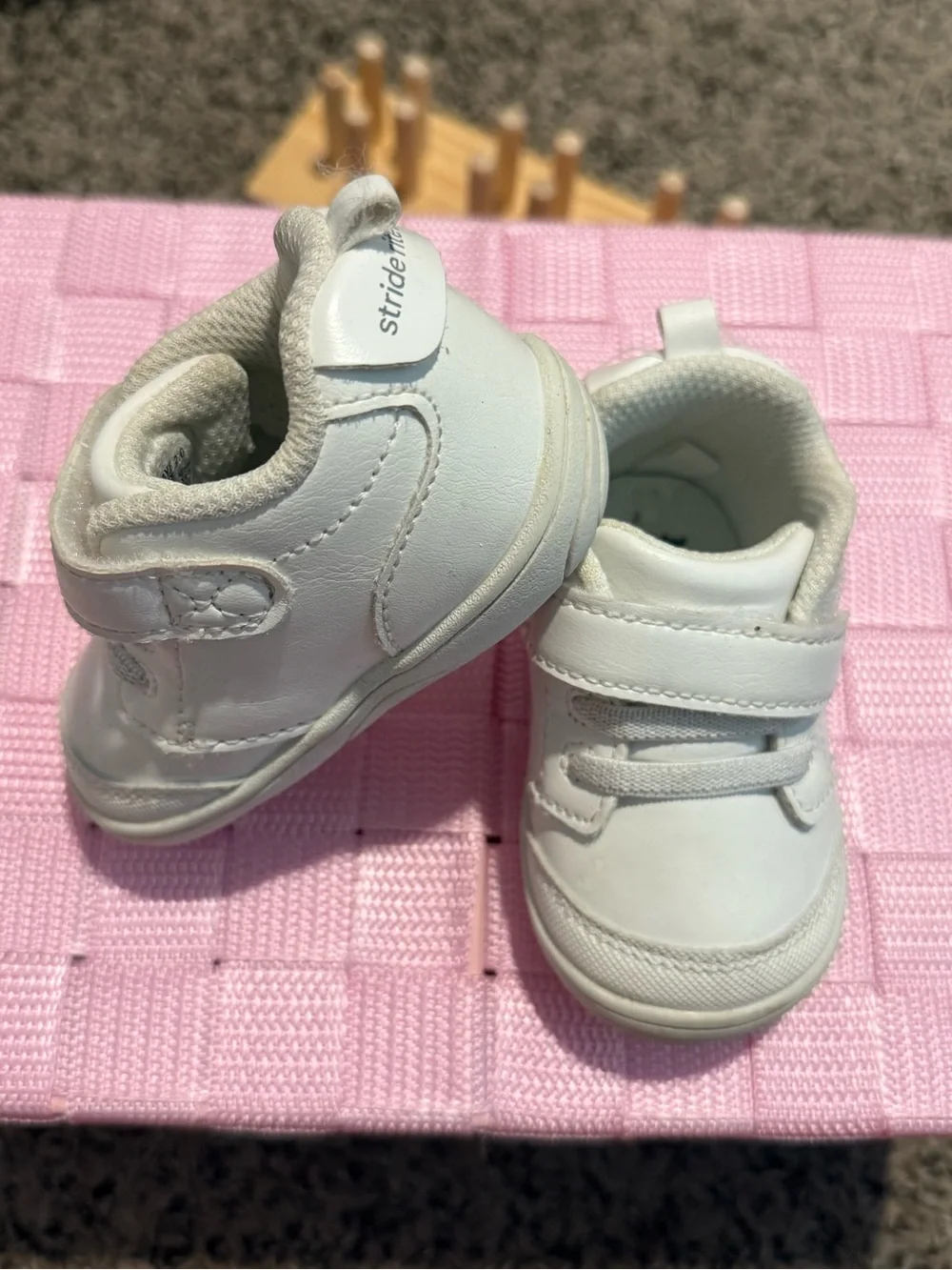 Stride Rite White Baby Velcro Trainer Shoes
